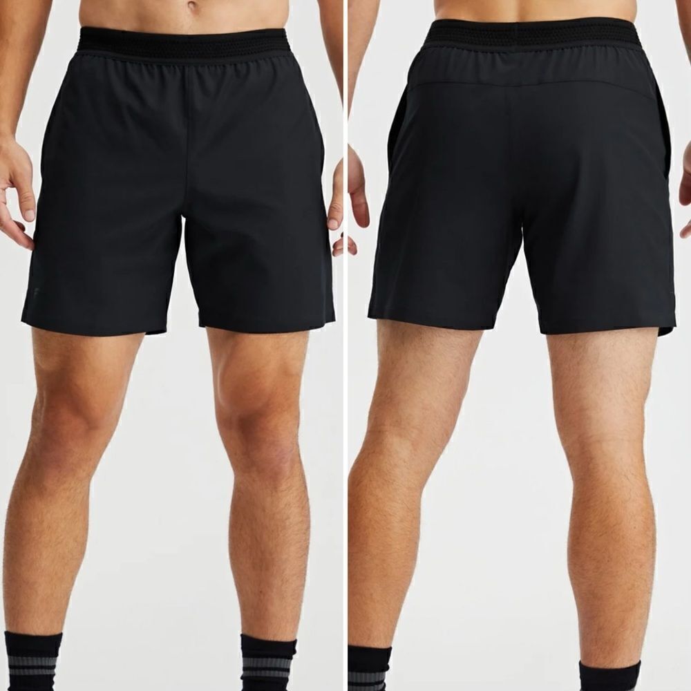 Fabletics Men's Black The Fundamental Athletic Shorts, Sz Medium
